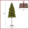 Casafield Pre-Lit Realistic Pencil Alpine Fir Artificial Holiday Christmas Tree with LED Lights and Metal Stand